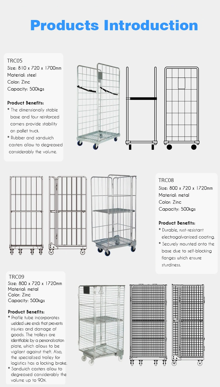 Customized Logistic Collapsible Wire Mesh Roll Cage for Express Delivery